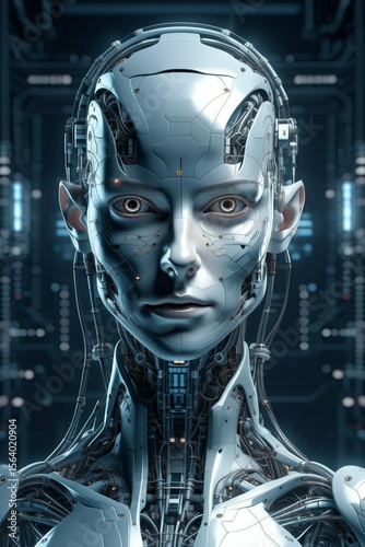 futuristic cyber woman