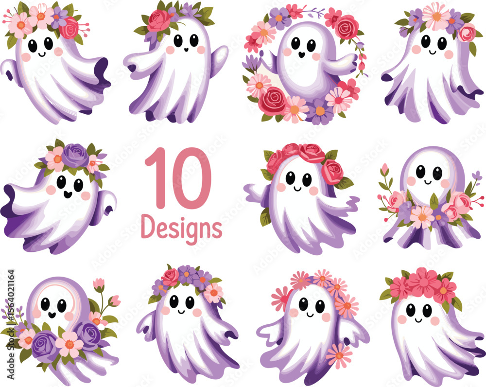 Naklejka premium Creepy Halloween Clipart Collection – Skulls, Witches, and Haunted House Elements, Retro Style Halloween Graphics – Zombie, Vampire, Pumpkin and More Vector Pack, Kawaii Halloween Vector Set – Fun, Co