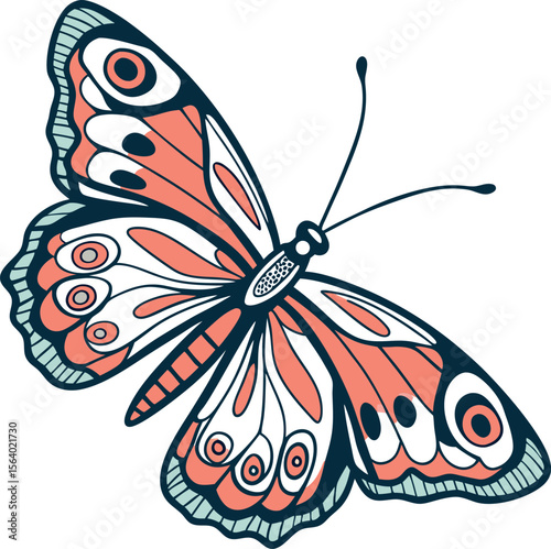 Colorful Butterfly with Eye-Spot Wings