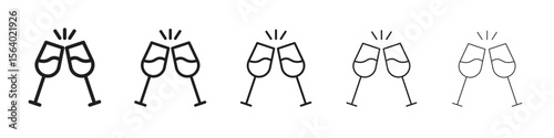 Wine toast icon. modern outline style vector icons series