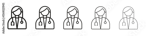 Woman Doctor icon. modern outline style vector icons series