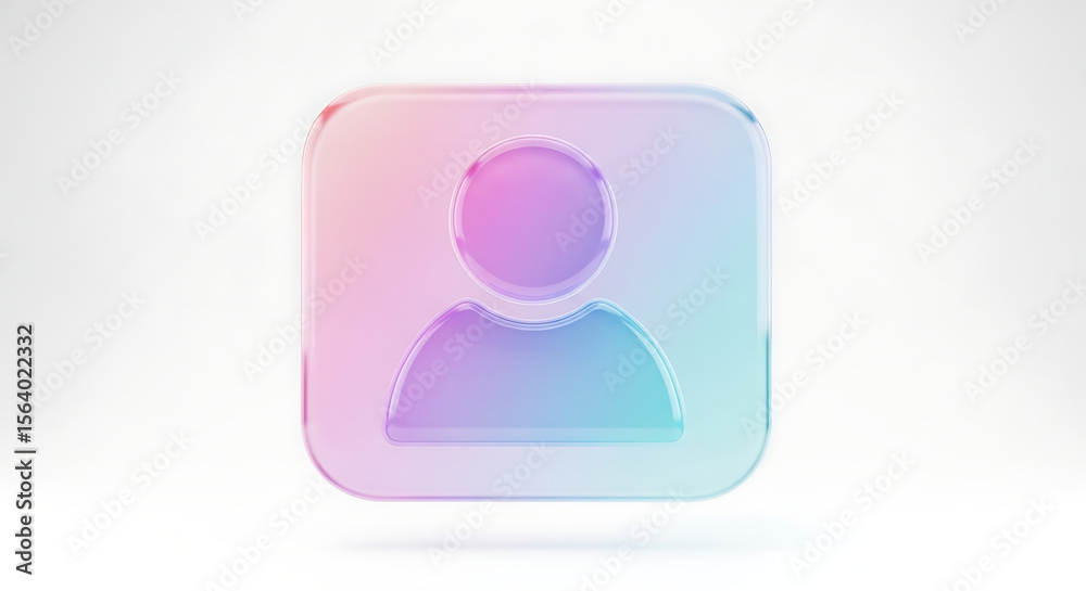 Fototapeta premium Gradient Glass User Icon Modern Profile Avatar Design Element