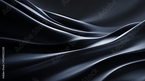 Abstract dark fabric with smooth waves and subtle highlights creating a flowing and elegant design
