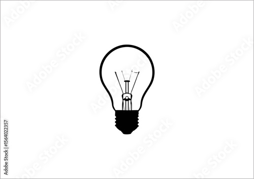  Light Bulb Silhouette Icon – Black Vector for Ideas, Energy, and Creativity Concepts