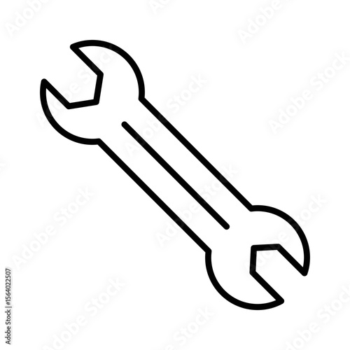 Plumbing Wrench Tool Icon Vector. Wrench Logo.
