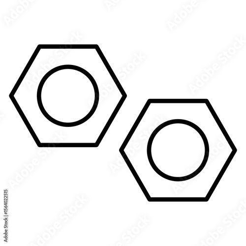 Plumbing Nut Bolt Icon Vector. Hex Nuts Logo