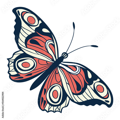 Colorful Butterfly with Eye-Spot Wings