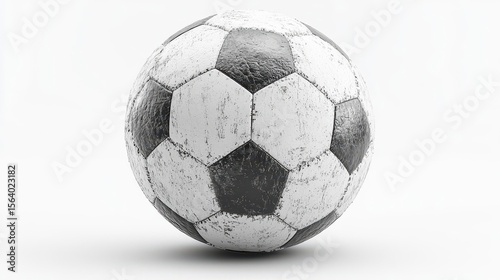 Vintage Soccer Ball, Worn Leather, Classic Design