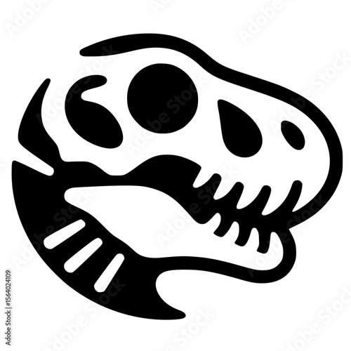 Dinosaur skull logo silhouette