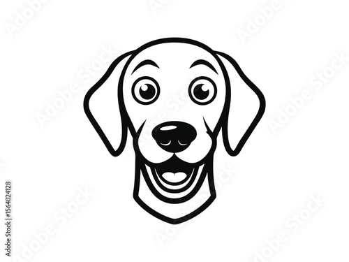 Weimaraner dog silhouette vector illustration, pet clipart, black and white animal shape