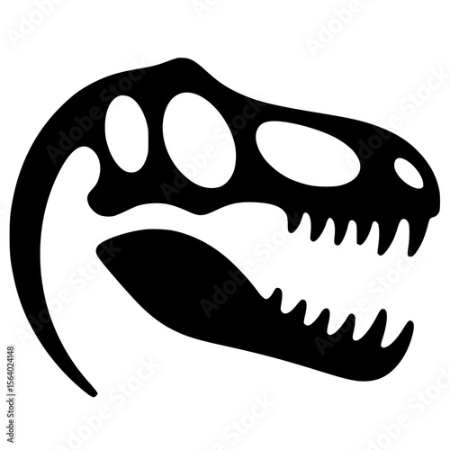 Dinosaur skull logo silhouette