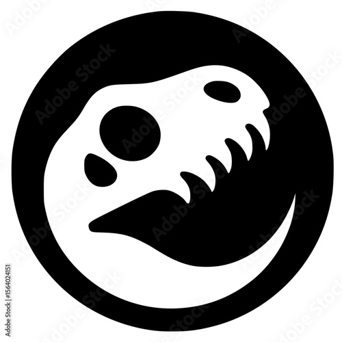 Dinosaur skull logo silhouette