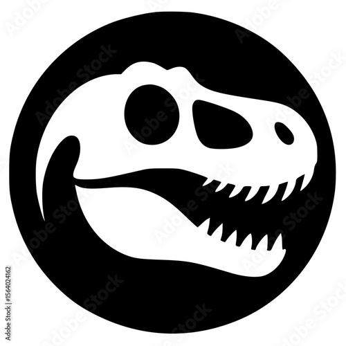Dinosaur skull logo silhouette