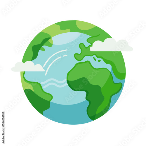 Colorful globe illustration, vector design, environmental awareness concept, planet Earth representation