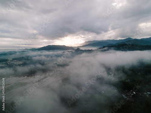 Misty Sunrise Mountain Valley.