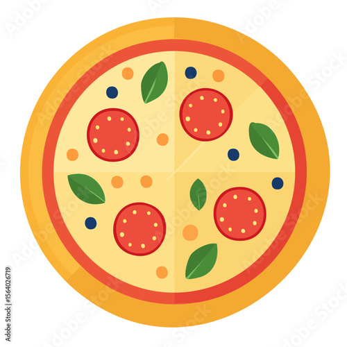 Pizza Food Icon Isolated on a Transparent Background 