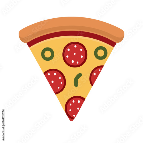 Slice of Pizza Food Icon Isolated on a Transparent Background 