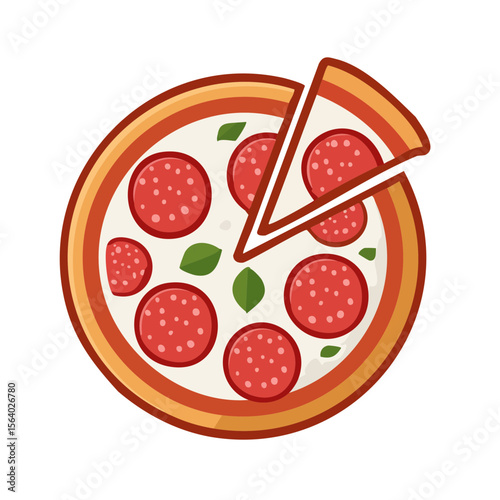 Slice of Pizza Food Icon Isolated on a Transparent Background 