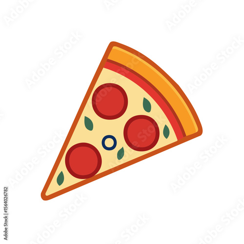 Slice of Pizza Food Icon Isolated on a Transparent Background 