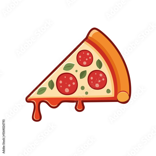 Slice of Pizza Food Icon Isolated on a Transparent Background 