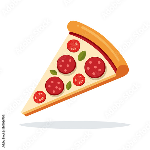 Slice of Pizza Food Icon Isolated on a Transparent Background 