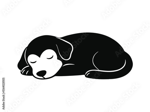 Chesapeake Bay Retriever dog silhouette vector illustration, pet clipart, black and white animal shape