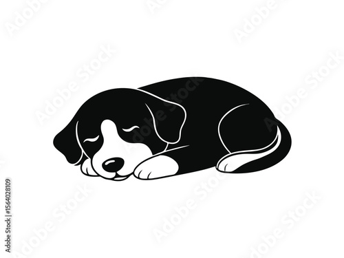 Chesapeake Bay Retriever dog silhouette vector illustration, pet clipart, black and white animal shape