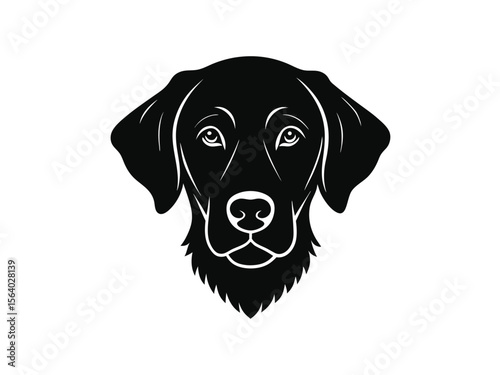 Chesapeake Bay Retriever dog silhouette vector illustration, pet clipart, black and white animal shape