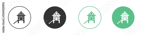 Chicken coop icon vector pictogram for ui ux interface elements