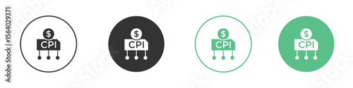 Consumer prices index icon vector pictogram for ui ux interface elements
