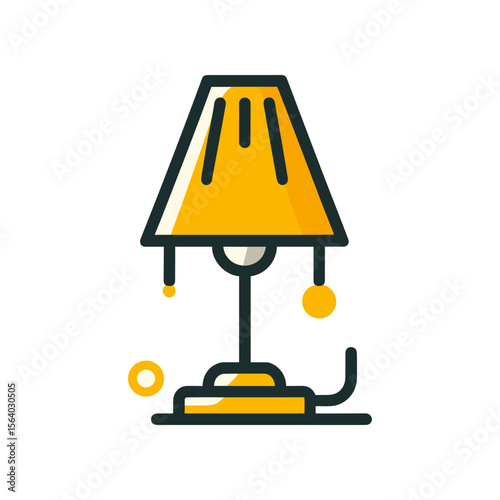 A stylish yellow table lamp illuminating a cozy living room with soft furnishings and decor