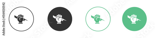 Hand with Power icon vector pictogram for ui ux interface elements