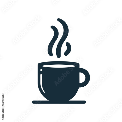 A steaming cup of coffee on a simple saucer, evoking warmth and comfort in a cozy setting