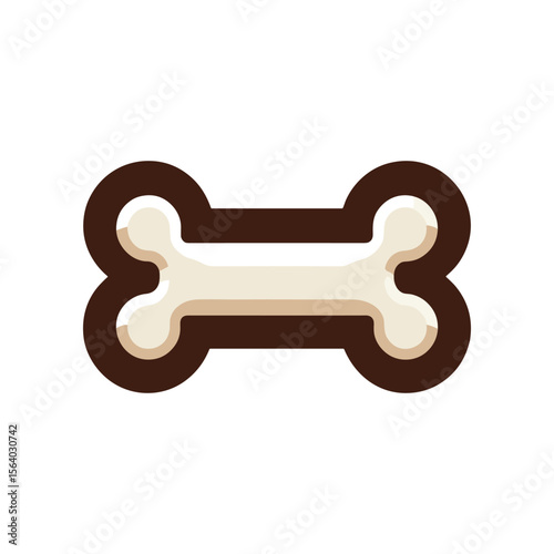 Stylized illustration of a dog bone on a plain background, suitable for pet-related designs