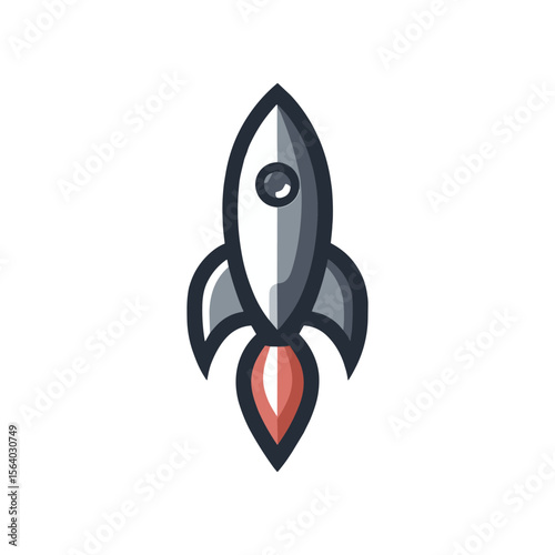 A sleek rocket launching upward, symbolizing innovation and exploration against a minimalist backdrop