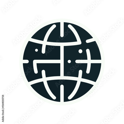 Abstract globe design representing global connectivity and technology, suitable for digital media