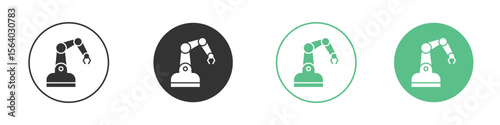 Industrial robot icon vector pictogram for ui ux interface elements