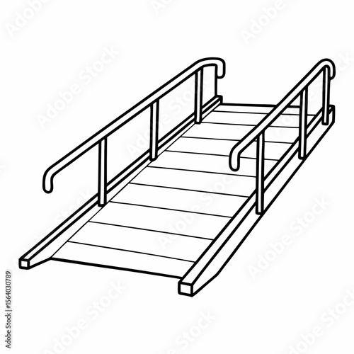 Simple black and white access ramp illustration for accessibility design