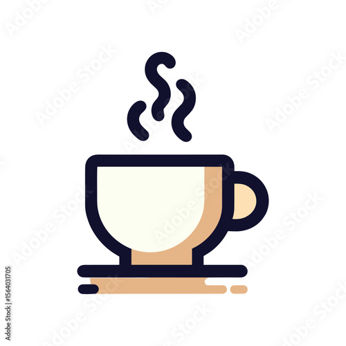 A steaming cup of coffee sits on a wooden table, surrounded by a cozy café atmosphere