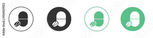 Pills icon vector pictogram for ui ux interface elements