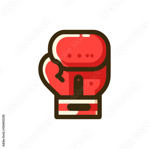Vibrant red boxing glove illustration on a clean background, symbolizing sports and competition