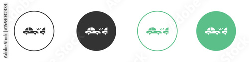 Rear end collision icon vector pictogram for ui ux interface elements