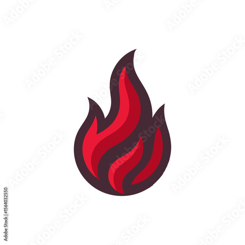 Abstract flame icon representing heat and fire, suitable for digital design and branding