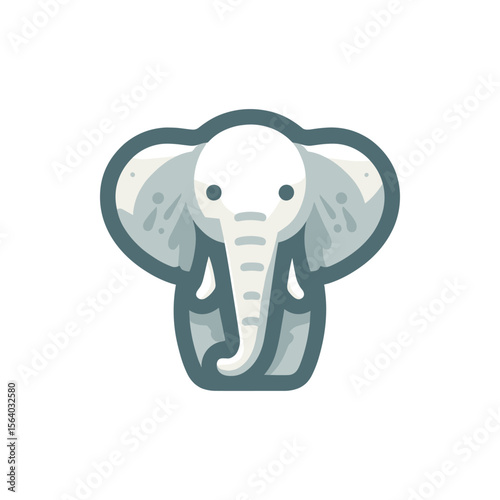 Cute cartoon elephant standing upright with a friendly expression against a simple background