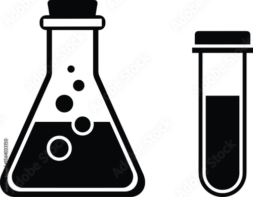 vector illustration of laboratory glassware