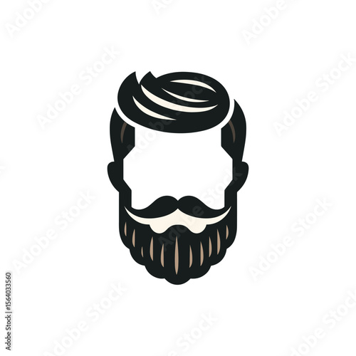 Stylish silhouette of a man with a beard and hair, set against a minimalistic background