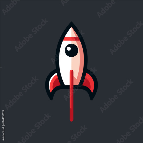 A stylized rocket icon launching against a dark background, symbolizing innovation and exploration