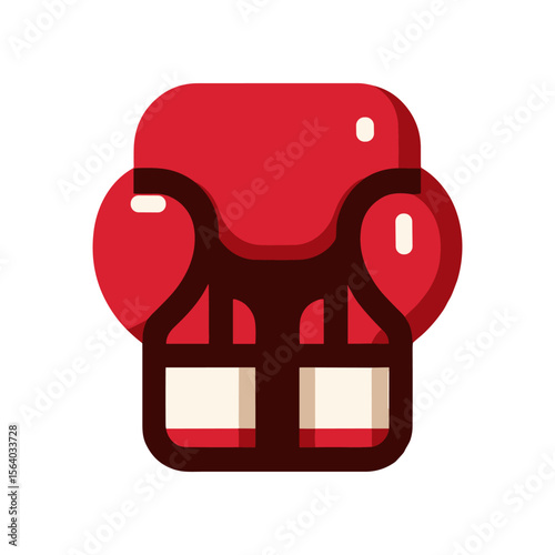 Red boxing gloves resting on a white background, symbolizing sports competition and training