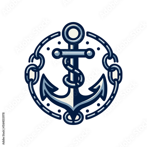 Nautical anchor design with chains, symbolizing stability and maritime themes
