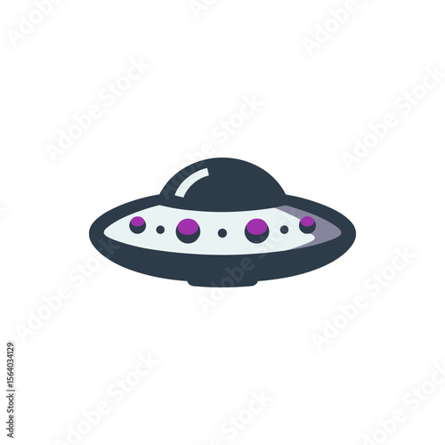 A sleek, modern UFO hovering in a clear sky, suggesting extraterrestrial exploration and curiosity